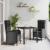 Set de masă pentru grădină cu pernă 3 pcs Negru poliratan GartenMobel Dekor