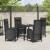 Set de masă pentru grădină cu pernă 5 pcs Negru poliratan GartenMobel Dekor
