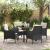 Set de masă pentru grădină cu pernă 5 pcs Negru poliratan GartenMobel Dekor