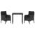 Set de masă pentru grădină cu pernă 3 pcs Negru poliratan GartenMobel Dekor