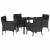 Set de masă pentru grădină cu pernă 5 pcs Negru poliratan GartenMobel Dekor