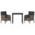 Set de masă pentru grădină cu pernă 3 pcs Gri poliratan GartenMobel Dekor