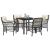 Set de masă pentru grădină cu pernă 5 pcs Negru poliratan GartenMobel Dekor