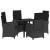 Set de masă pentru grădină cu pernă 5 pcs Negru poliratan GartenMobel Dekor