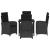 Set de masă pentru grădină cu pernă 5 pcs Negru poliratan GartenMobel Dekor