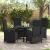 Set de masă pentru grădină cu pernă 5 pcs Negru poliratan GartenMobel Dekor
