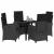 Set de masă pentru grădină cu pernă 5 pcs Negru poliratan GartenMobel Dekor