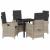 Set de masă pentru grădină cu pernă 5 pcs Gri deschis poliratan GartenMobel Dekor