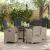 Set de masă pentru grădină cu pernă 5 pcs Gri deschis poliratan GartenMobel Dekor