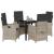 Set de masă pentru grădină cu pernă 5 pcs Gri deschis poliratan GartenMobel Dekor