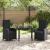 Set de masă pentru grădină cu pernă 3 pcs Negru poliratan GartenMobel Dekor
