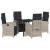 Set de masă pentru grădină cu pernă 5 pcs Gri deschis poliratan GartenMobel Dekor