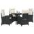 Set de masă pentru grădină cu pernă 5 pcs Negru poliratan GartenMobel Dekor