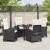 Set de masă pentru grădină cu pernă 5 pcs Negru poliratan GartenMobel Dekor
