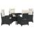 Set de masă pentru grădină cu pernă 5 pcs Negru poliratan GartenMobel Dekor