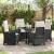 Set de masă pentru grădină cu pernă 5 pcs Negru poliratan GartenMobel Dekor