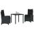Set de masă pentru grădină cu pernă 3 pcs Negru poliratan GartenMobel Dekor