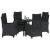 Set de masă pentru grădină cu pernă 5 pcs Negru poliratan GartenMobel Dekor