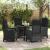 Set de masă pentru grădină cu pernă 5 pcs Negru poliratan GartenMobel Dekor
