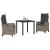 Set de masă pentru grădină cu pernă 3 pcs Gri poliratan GartenMobel Dekor