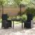 Set de masă pentru grădină cu pernă 3 pcs Negru poliratan GartenMobel Dekor