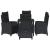 Set de masă pentru grădină cu pernă 5 pcs Negru poliratan GartenMobel Dekor