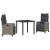 Set de masă pentru grădină cu pernă 3 pcs Gri poliratan GartenMobel Dekor