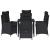 Set de masă pentru grădină cu pernă 5 pcs Negru poliratan GartenMobel Dekor