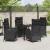 Set de masă pentru grădină cu pernă 5 pcs Negru poliratan GartenMobel Dekor