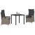 Set de masă pentru grădină cu pernă 3 pcs Gri poliratan GartenMobel Dekor