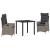 Set de masă pentru grădină cu pernă 3 pcs Gri poliratan GartenMobel Dekor