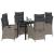 Set de masă pentru grădină cu pernă 5 pcs Gri poliratan GartenMobel Dekor
