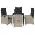 Set de masă pentru grădină cu pernă 5 pcs Gri deschis poliratan GartenMobel Dekor