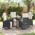 Set de masă pentru grădină cu pernă 5 pcs Negru poliratan GartenMobel Dekor