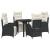 Set de masă pentru grădină cu pernă 5 pcs Negru poliratan GartenMobel Dekor