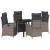 Set de masă pentru grădină cu pernă 5 pcs Gri poliratan GartenMobel Dekor
