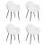Scaune de masă, 4 buc., alb, PP GartenMobel Dekor
