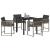 Set de masă pentru grădină 5 pcs Gri poliratan GartenMobel Dekor