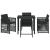 Set de masă pentru grădină 5 pcs Negru poliratan GartenMobel Dekor