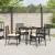Set de masă pentru grădină cu pernă 5 pcs Negru Ratan GartenMobel Dekor