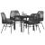 Set de masă pentru grădină cu pernă 5 pcs Negru poliratan GartenMobel Dekor