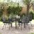 Set de masă pentru grădină cu pernă 5 pcs Negru poliratan GartenMobel Dekor