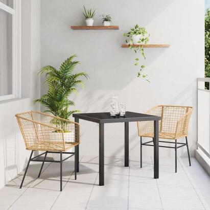 Set de masă pentru grădină 3 pcs Maro poliratan GartenMobel Dekor