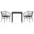 Set de masă pentru grădină 3 pcs Negru poliratan GartenMobel Dekor