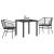 Set de masă pentru grădină 3 pcs Negru poliratan GartenMobel Dekor