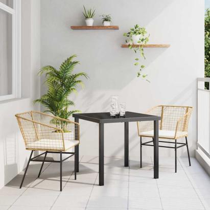 Set de masă pentru grădină 3 pcs Maro poliratan GartenMobel Dekor