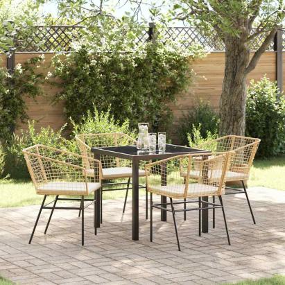 Set de masă pentru grădină 5 pcs Maro poliratan GartenMobel Dekor