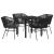 Set de masă pentru grădină cu pernă 5 pcs Negru GartenMobel Dekor