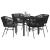 Set de masă pentru grădină cu pernă 5 pcs Negru GartenMobel Dekor