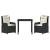 Set de masă pentru grădină 3 pcs Negru poliratan GartenMobel Dekor